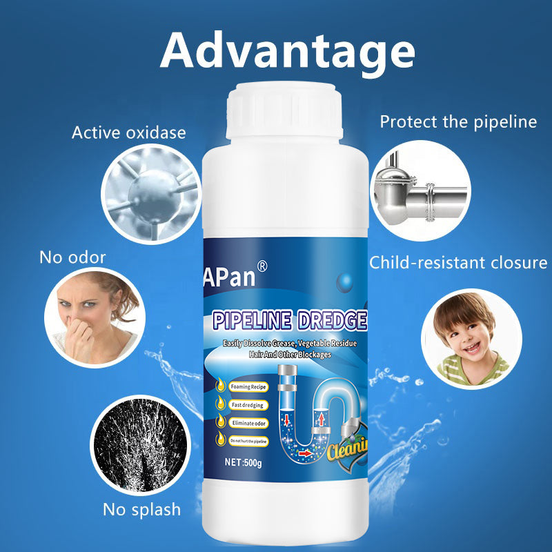 Nettoyant de Canalisations Cuisine Toilettes Évier, Poudre Dégraissante et Déboucheur de Tuyaux