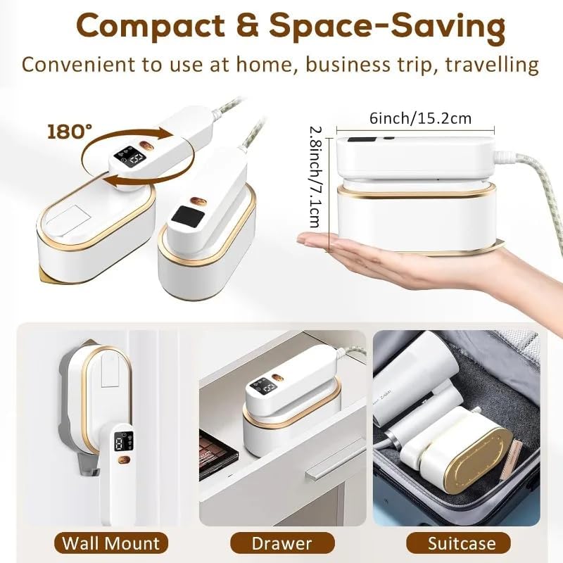 Mini-Fer à repasser à vapeur avec affichage LED